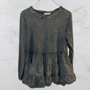 Altar'd State Charcoal Tiered Blouse
